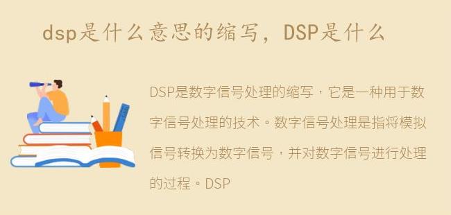 DSP是什么(dsp是什么牌子)